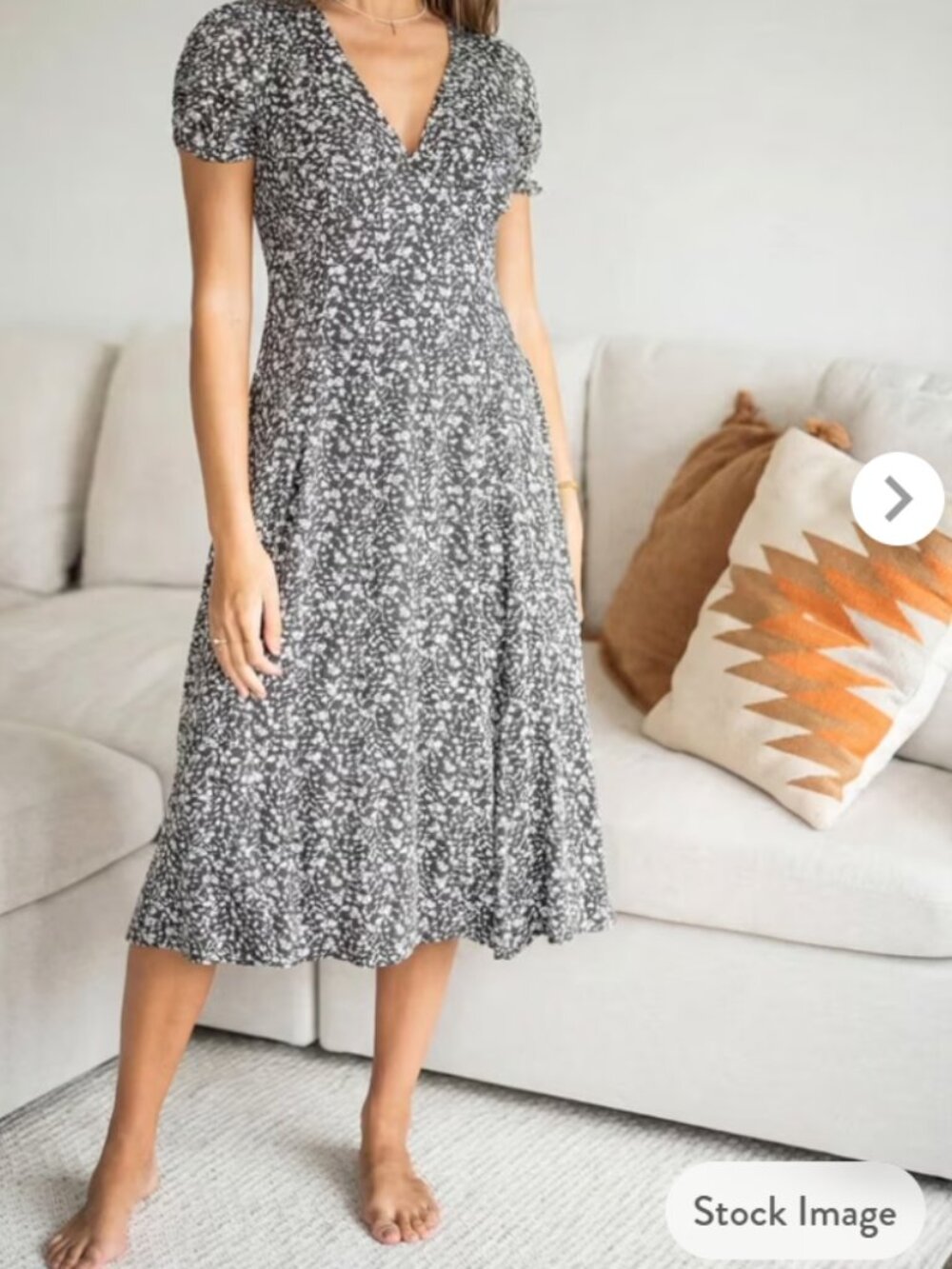 Sozy Tencel Gabrielle Midi Dress - New - Size Small - Color Graphite